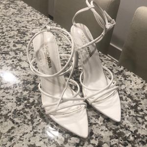 White fashionnova sandals